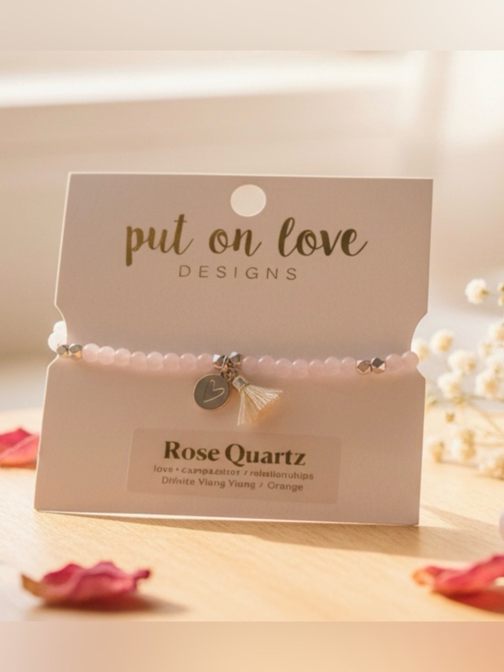 Put On Love Designs Rose Quartz Beaded Bracelet